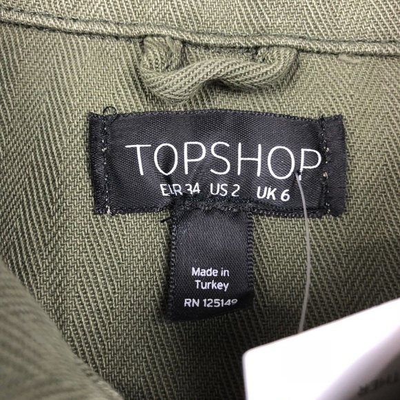 TOPSHOP $95 Button Paint Splatter Military Jacket - Picture 5 of 5